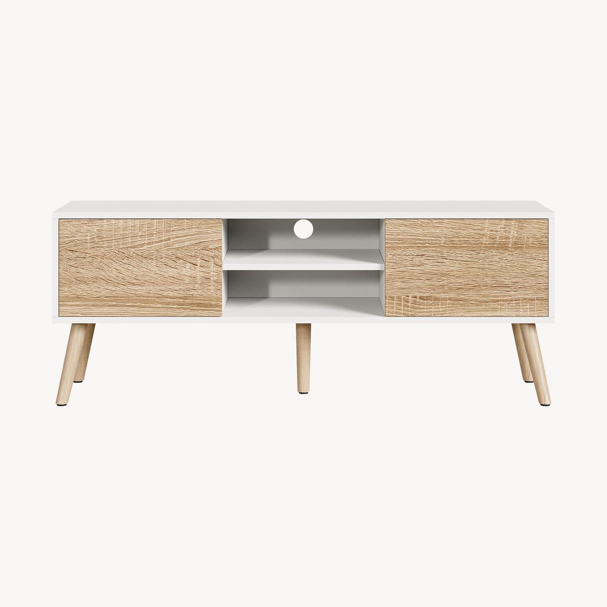 LOWBOARD Eskilstuna - Eichefarben, Holz/Holzwerkstoff (120/46.5/29.5cm) - [en.casa]