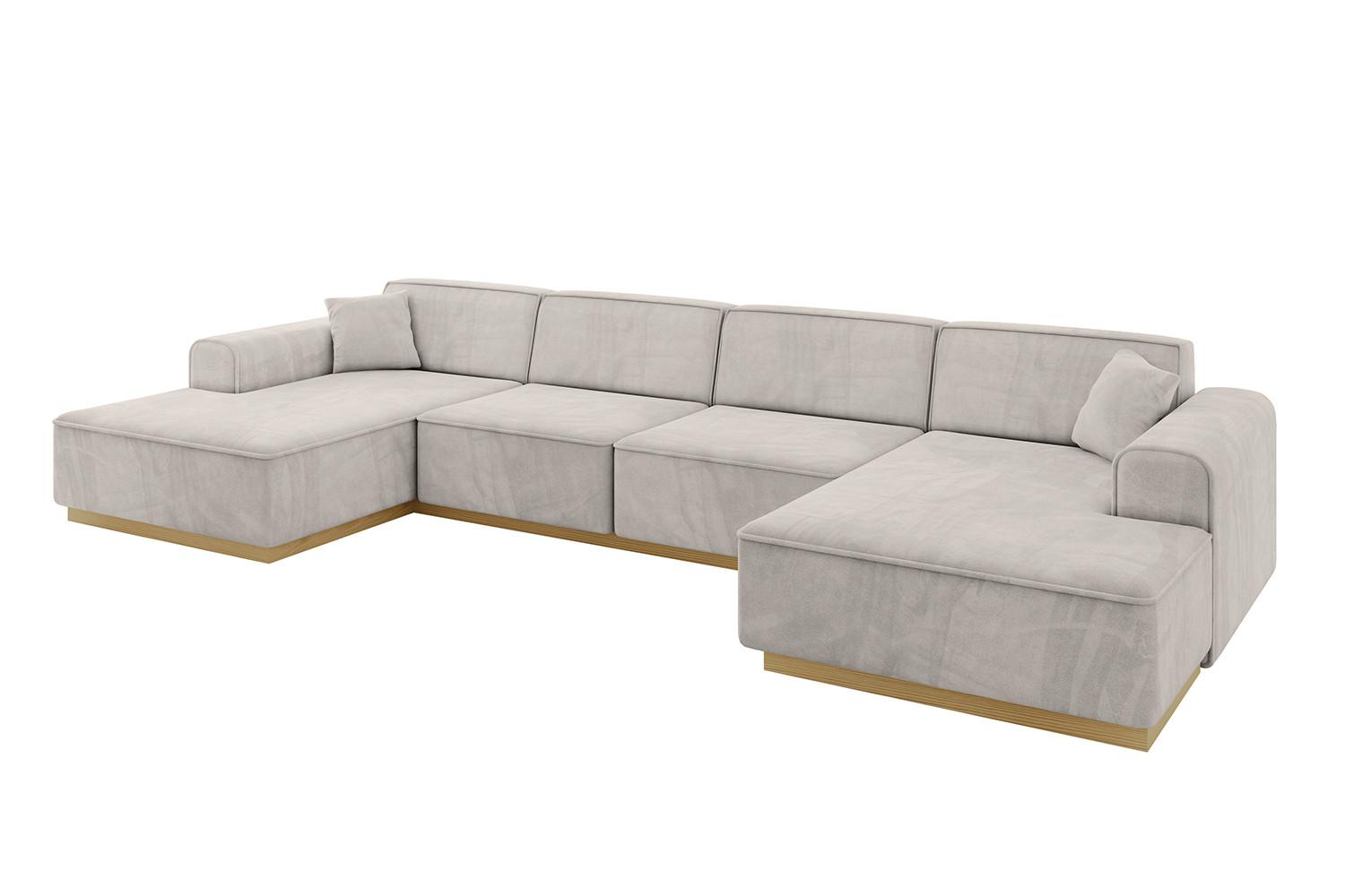 WOHNLANDSCHAFT IREA-U2-v2 - 388x171x83 cm Hellbraun - Hellbraun, Holzwerkstoff/Textil (388/83/171cm) - ALTDECOR