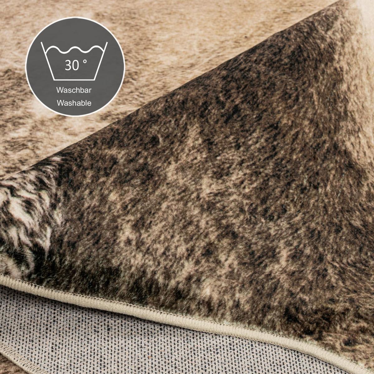KUNSTFELL-TEPPICH Emilia 100x130 cm - Braun, Textil (100/130cm) - Gino Falcone