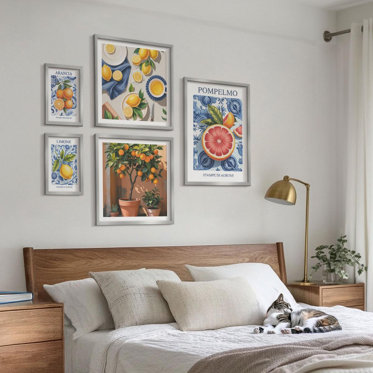 BILDER SET 5er Set - 50x50 cm & 20x30 cm & 40x60 cm Silberner Rahmen - Stilvolle Grafik, Ballerina-Architektur - Silberfarben, Kunststoff (40/60cm) - TULUP
