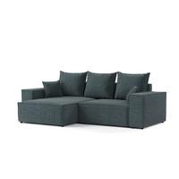 ECKSOFA SENSO mit Schlaffunktion Blaugrau im City Stoff - Blaugrau/Schwarz, Holz/Holzwerkstoff (255/148cm) - AltaBeds