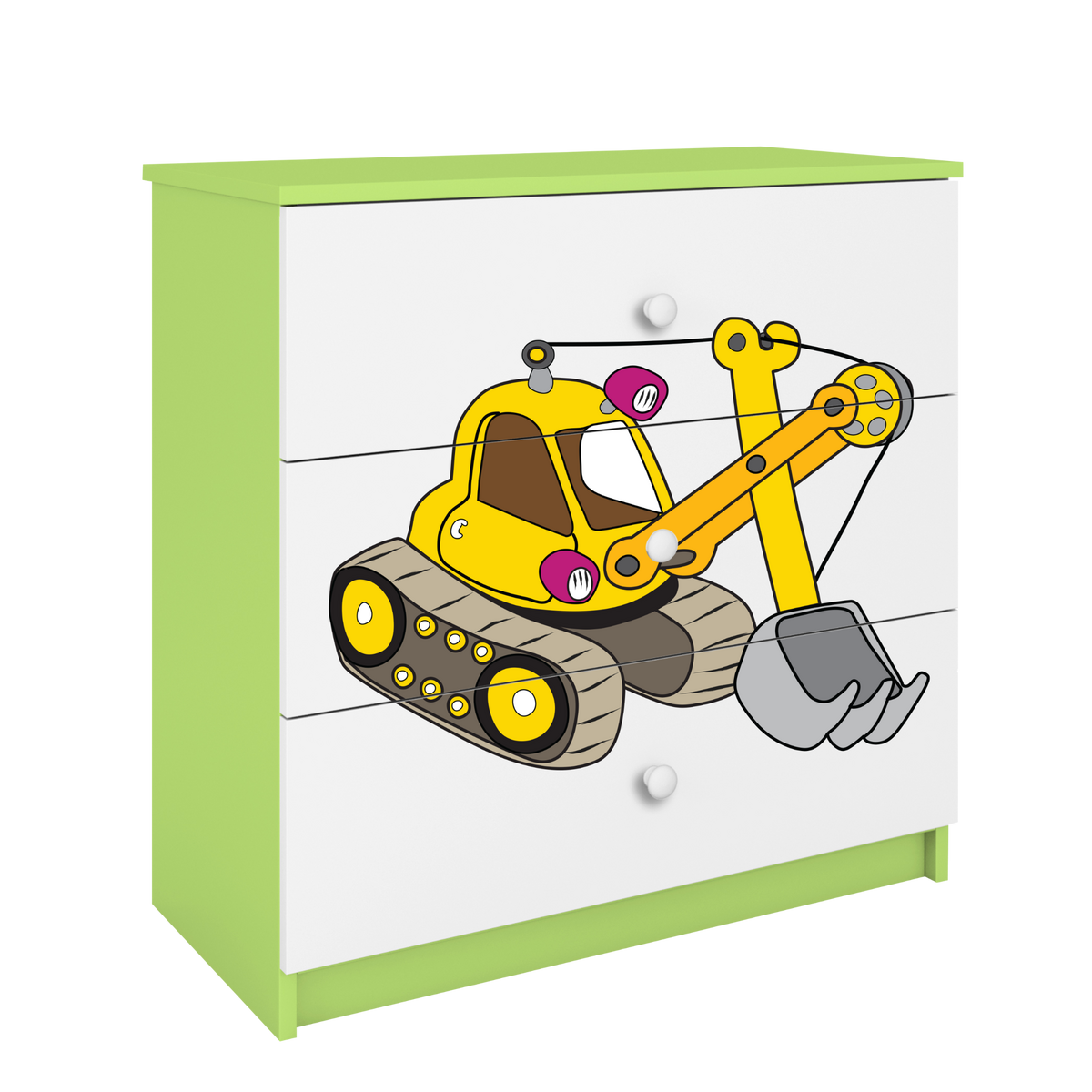 KOMMODE Babydreams Excavator 81/81/41 - Grün, Holzwerkstoff (81/81/41cm) - RAUMHIRSCH FURNITURE