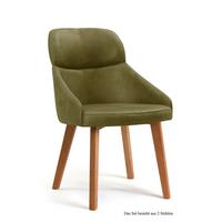 ESSZIMMERSTUHL (2er-Set) Dasya 52x82x63 Eiche geölt/Olivgrün - Eichefarben/Olivgrün, Kunststoff (63/82/52cm) - 58aufmkessel