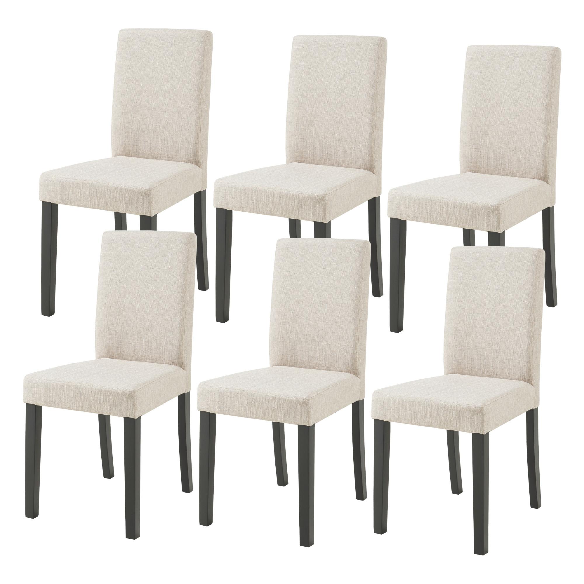 ESSZIMMERSTUHL-SET 2 TLG. Hamburg - Beige/Schwarz, Holz/Textil (43/89/54cm) - [en.casa]