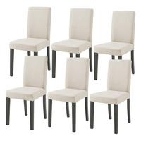 ESSZIMMERSTUHL-SET 2 TLG. Hamburg - Beige/Schwarz, Holz/Textil (43/89/54cm) - [en.casa]