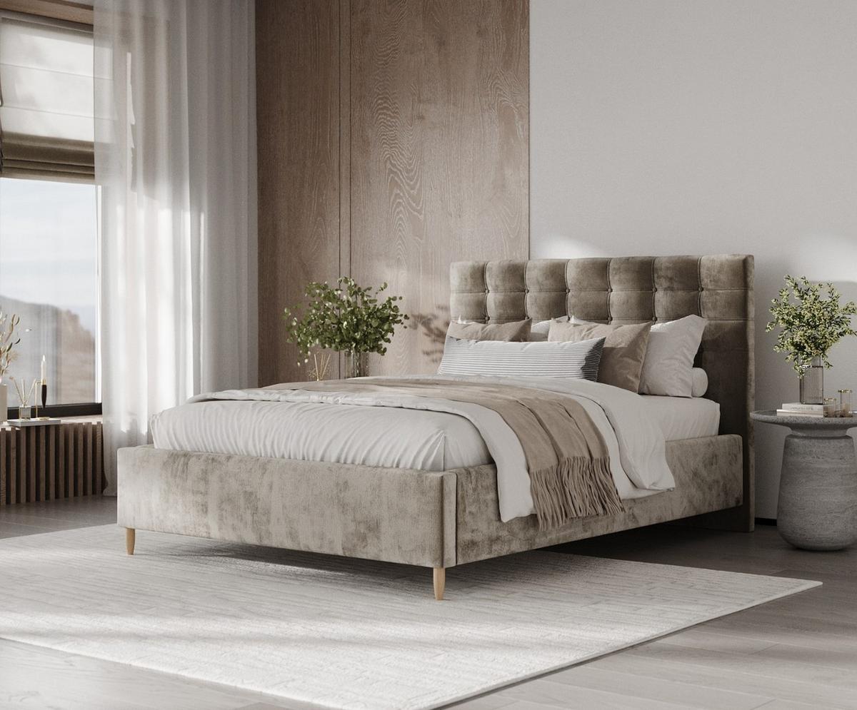 POLSTERBETT Soma 180/200 cm Beige im Lotta Stoff - Beige/Naturfarben, Holz/Holzwerkstoff (180/200cm) - AltaBeds