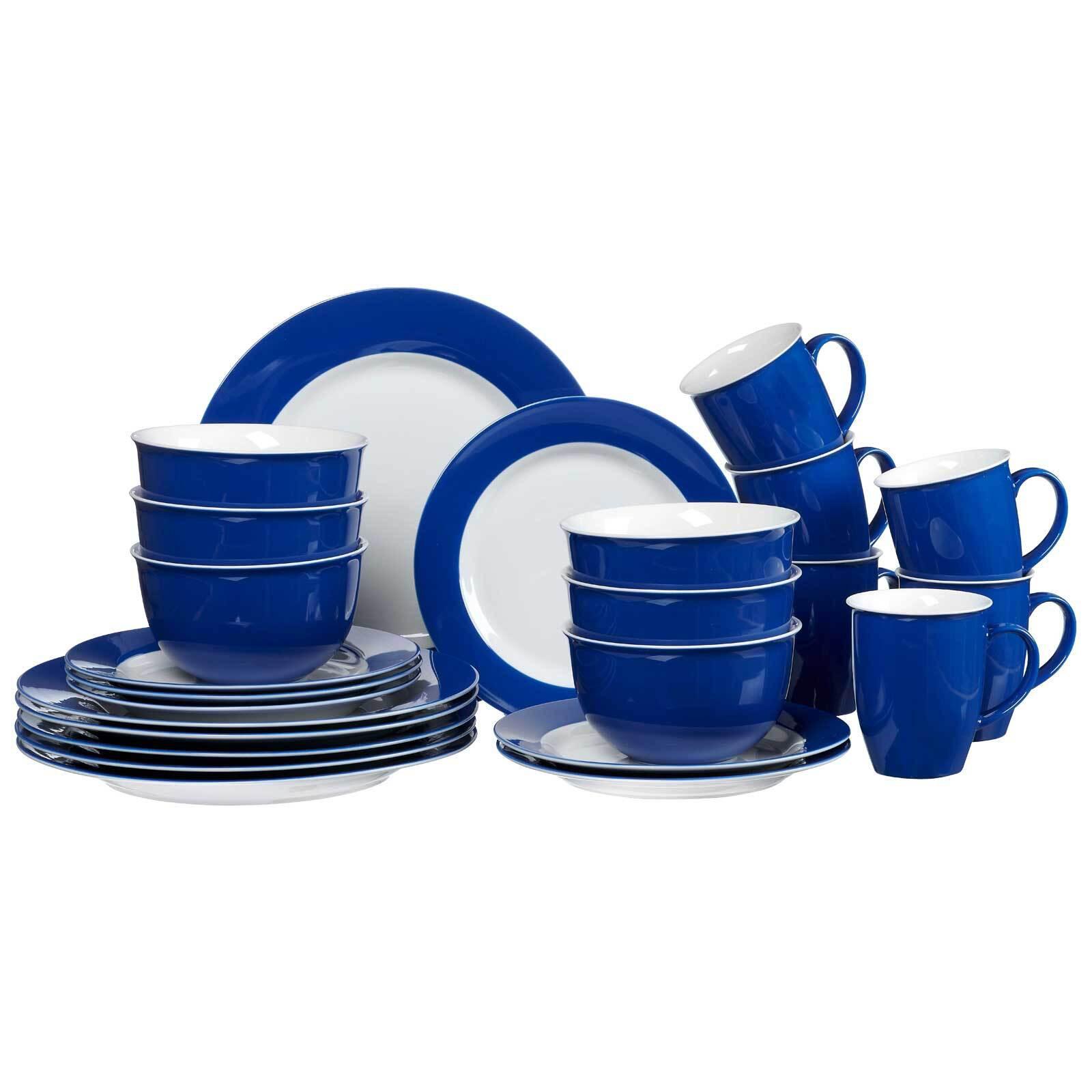 KOMBISERVICE Doppio Indigo Blau 24-tlg. - Blau, Keramik (2/2/2cm) - Ritzenhoff Breker