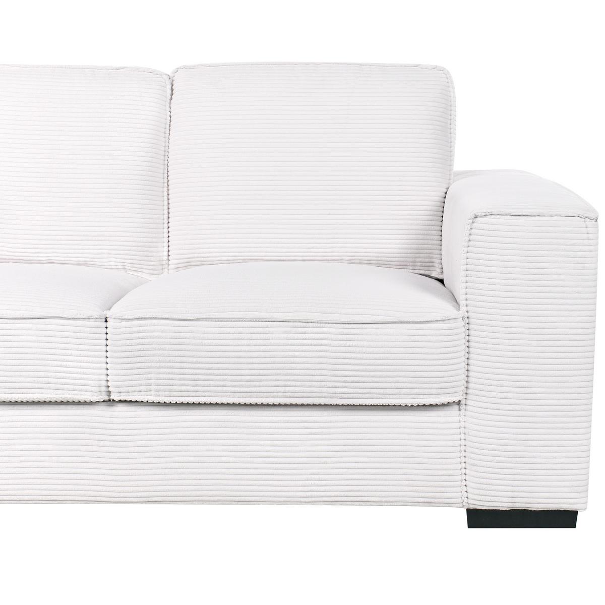 2-SITZER Cord Weiß Vikran - Weiß, Textil (176/88/99cm) - Beliani