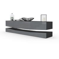 LOWBOARD City Fronten in Grau Hochglanz - Grau, Holzwerkstoff (178/48/39cm) - Vladon