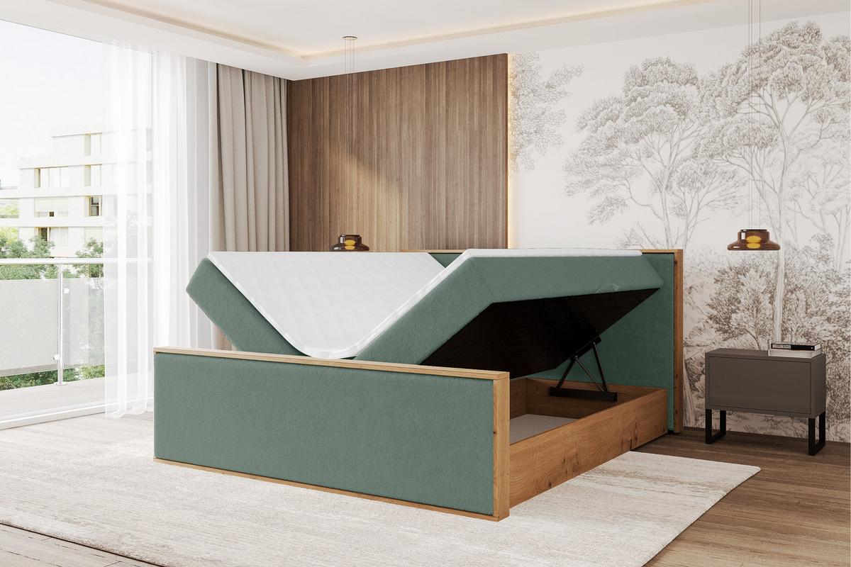 BOXBETT LOLLI9 -Z 120x200 - H4 Grün - Grün, Holzwerkstoff (120/200cm) - ALTDECOR