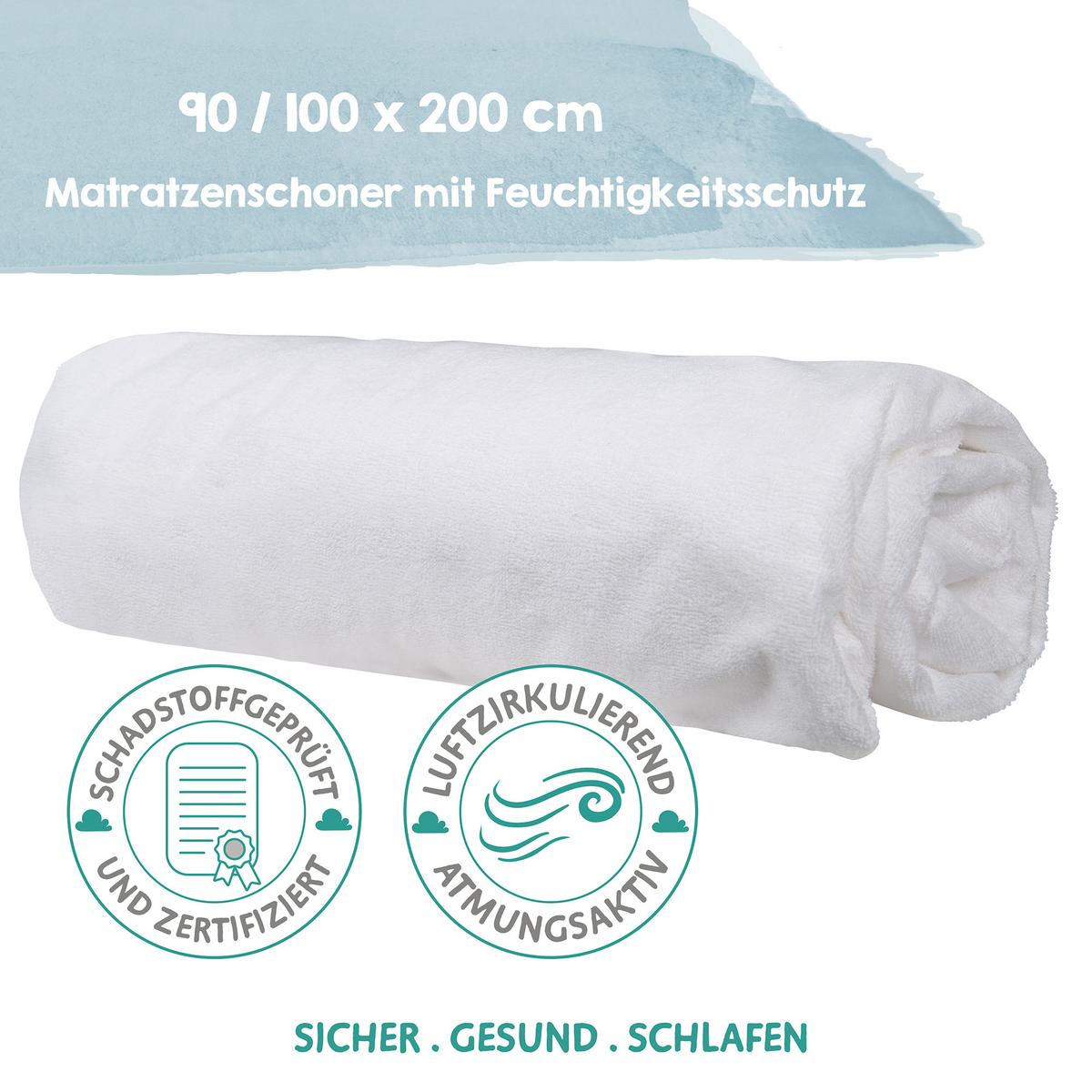 SPANNBETTLAKEN mit Feuchtigkeitsschutz 100 x 200 cm - Weiß, Textil (100/200cm) - Roba