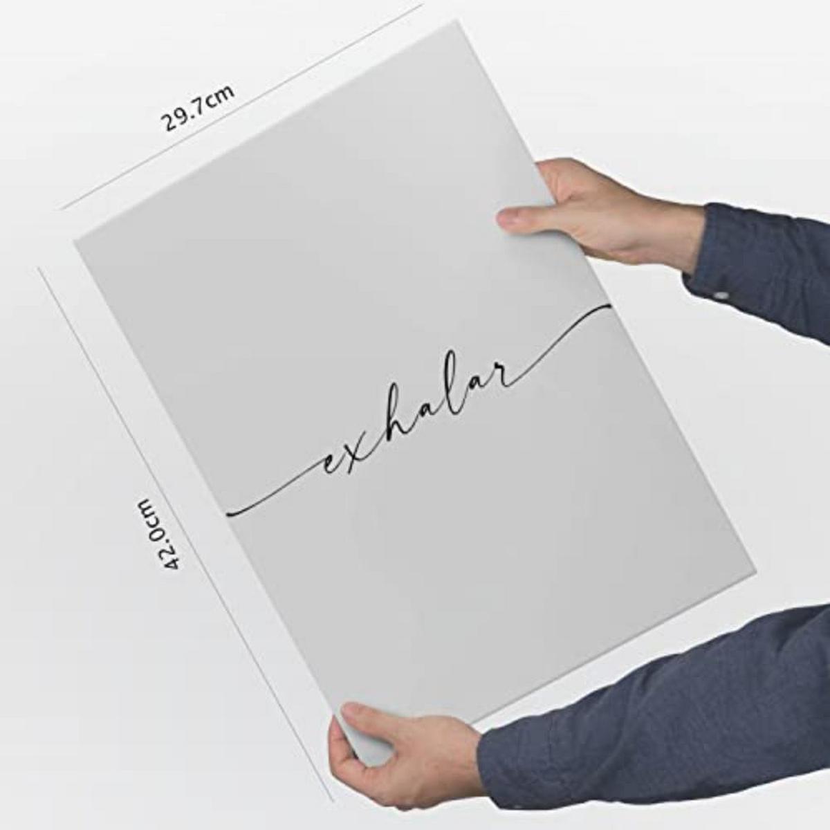 POSTER Set mit 4 Atmen TypografieStil A3 Rahmenlos - Klar, Papier (29.7/3cm) - Nacnic
