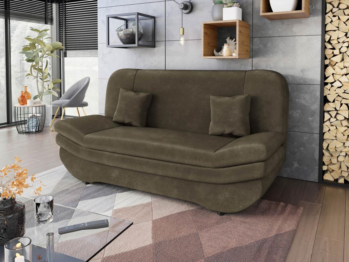 SCHLAFSOFA Weronika - Haselnussfarben/Schwarz, Holz/Kunststoff (200/95/90cm) - MIRJAN24