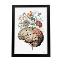 POSTER Anatomie Gehirn A4 Schwarzer Rahmen - Schwarz, Papier (29.7/5/21cm) - Nacnic