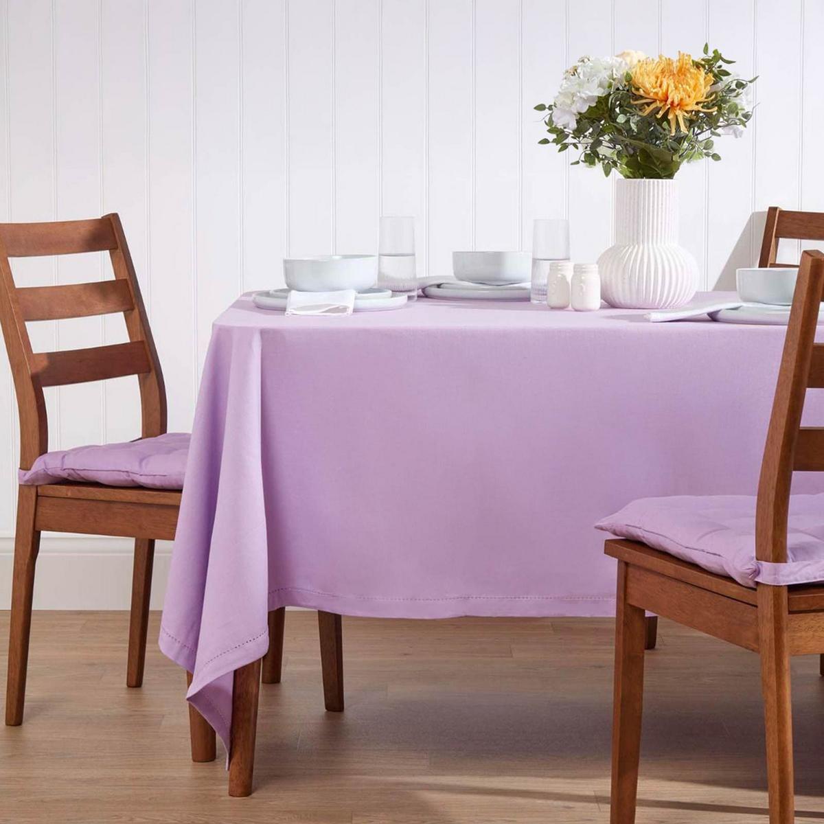 TISCHDECKE flieder 137/137 cm, 100% Baumwolle - Flieder, Textil (137/137cm) - Homescapes