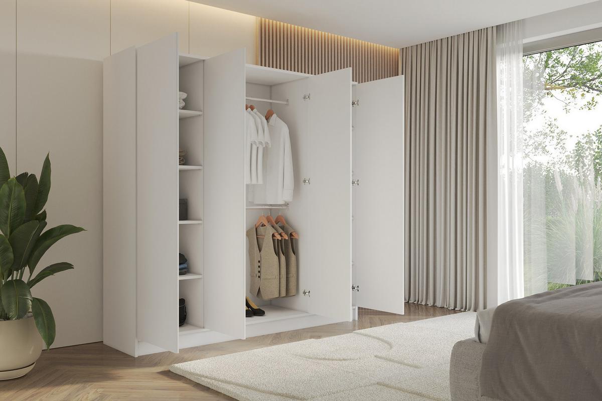 KLEIDERSCHRANK - GALA - 200 - Weiß - Weiß, Holzwerkstoff (200/200/51cm) - ALTDECOR