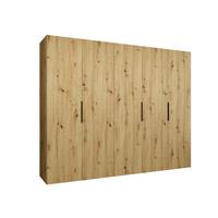DREHTÜRENSCHRANK 202/250/52 5-türig - Schwarz/Eiche Artisan, Holz (250/202/52cm) - MÖBEL KRYSPOL