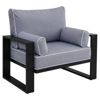 LOUNGESESSEL Verdino mit Metallrahmen Blaugrau - Blaugrau, Metall (94/90/87cm) - Beautysofa
