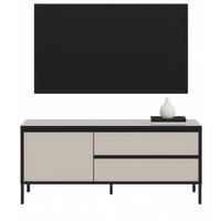 LOWBOARD Sand / Kaschmir mit schwarz, Flat-TV Unterschrank 150 cm, Komforthöhe - Sandfarben/Kaschmir, Holzwerkstoff/Metall (150/62/38cm) - Inn.Furn