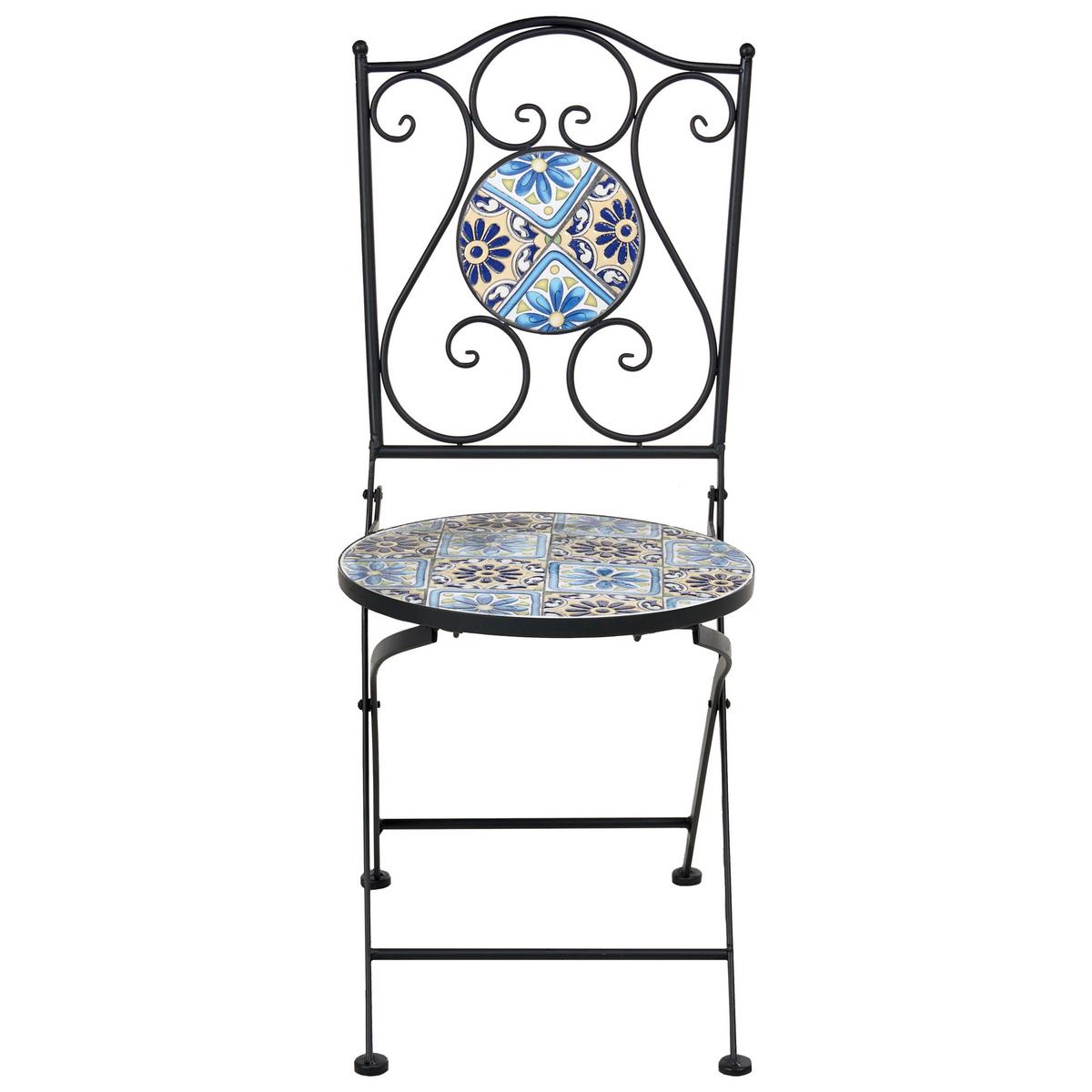 BISTRO-SET Schwarz Aggius - Blau/Schwarz, Metall - Beliani