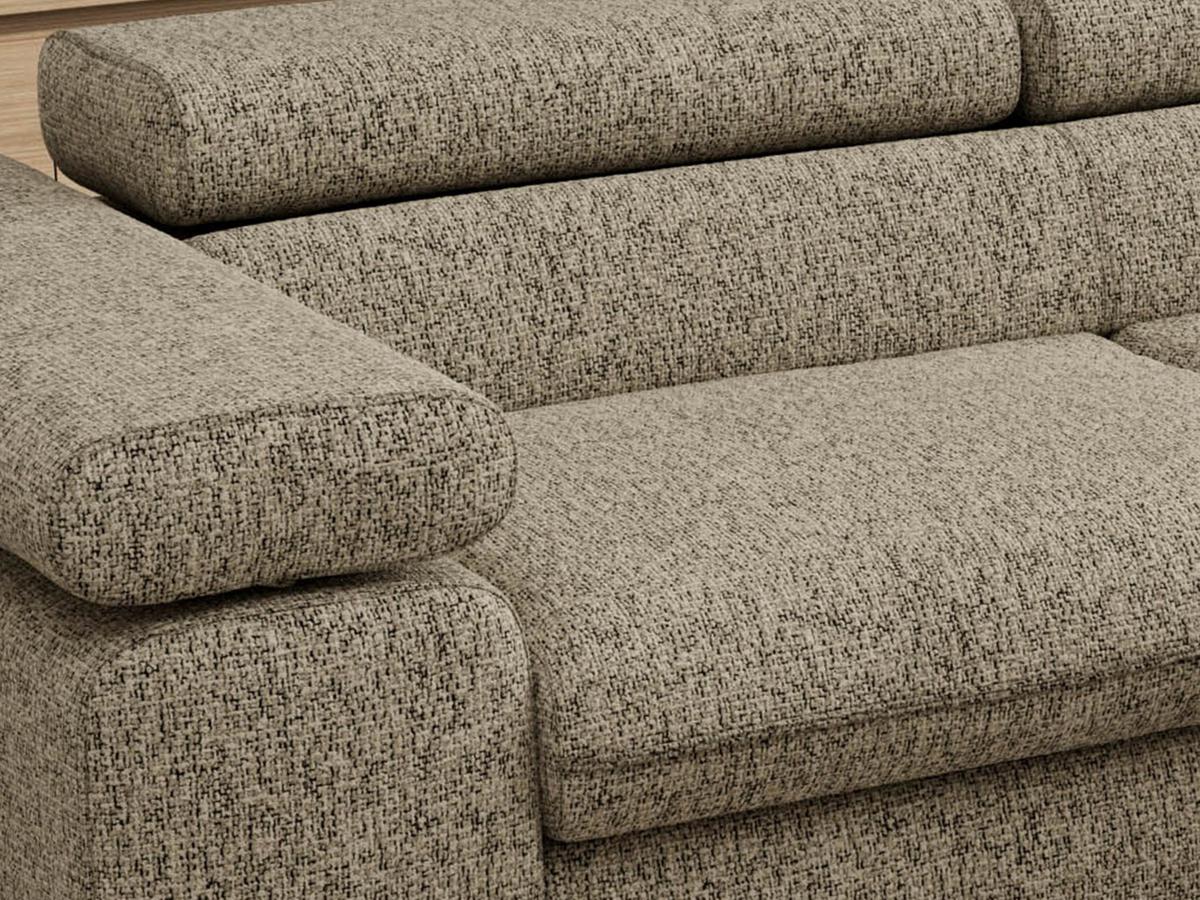 ECKSOFA PABLO L Dunkelbeige Struktur - Rechts Seite - Greige/Schwarz, Textil/Metall (273/208cm) - MKS