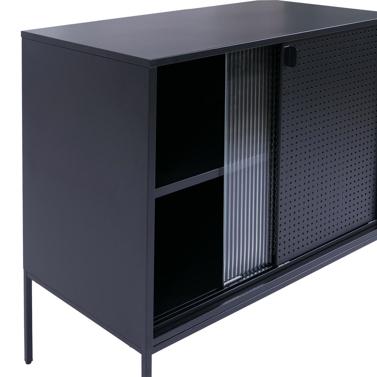 KOMMODE Schwarz - Schwarz, Metall (80/85/45cm) - MCW