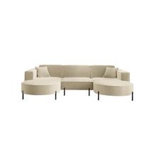 WOHNLANDSCHAFT Valencia - Beige, Holzwerkstoff/Textil (299/80/165cm) - Fun Möbel