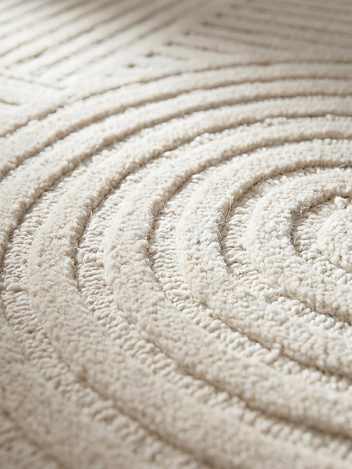 TEPPICH aus Wolle LEVEN in Elfenbein, geometrisch, 200 x 290 cm - Champagner, Textil (200/290cm) - KADIMA DESIGN