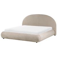 BETT mit Stauraum 180/200 cm Stoff Taupe Grasse - Taupe, Textil (180/200cm) - Beliani