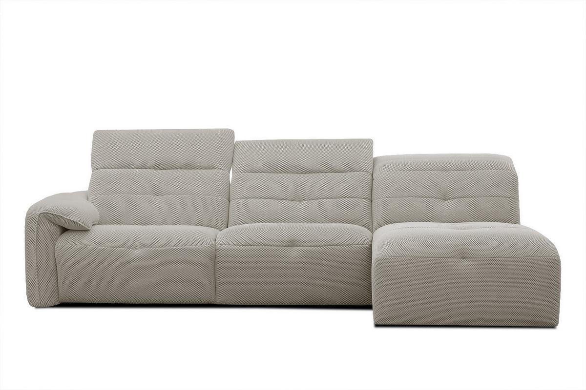 ECKSOFA TRENTO 4-Sitzer mit 1 Relaxfunktion, beige - Beige/Schwarz, Holzwerkstoff/Kunststoff (262/165cm) - Wozimo