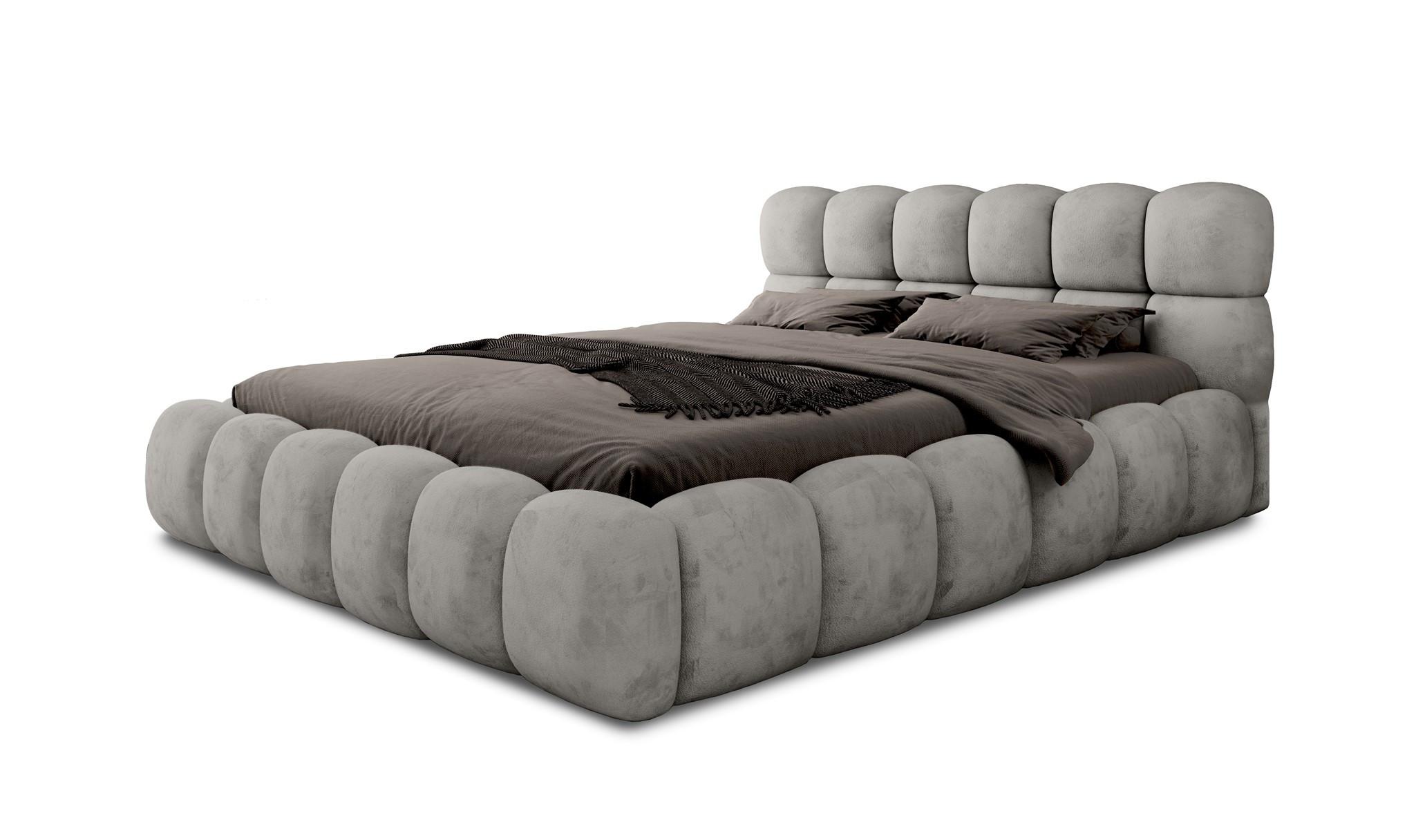 POLSTERBETT Aurelia Komplettset - Hellgrau, Holzwerkstoff/Textil (180/200cm) - Fun Möbel