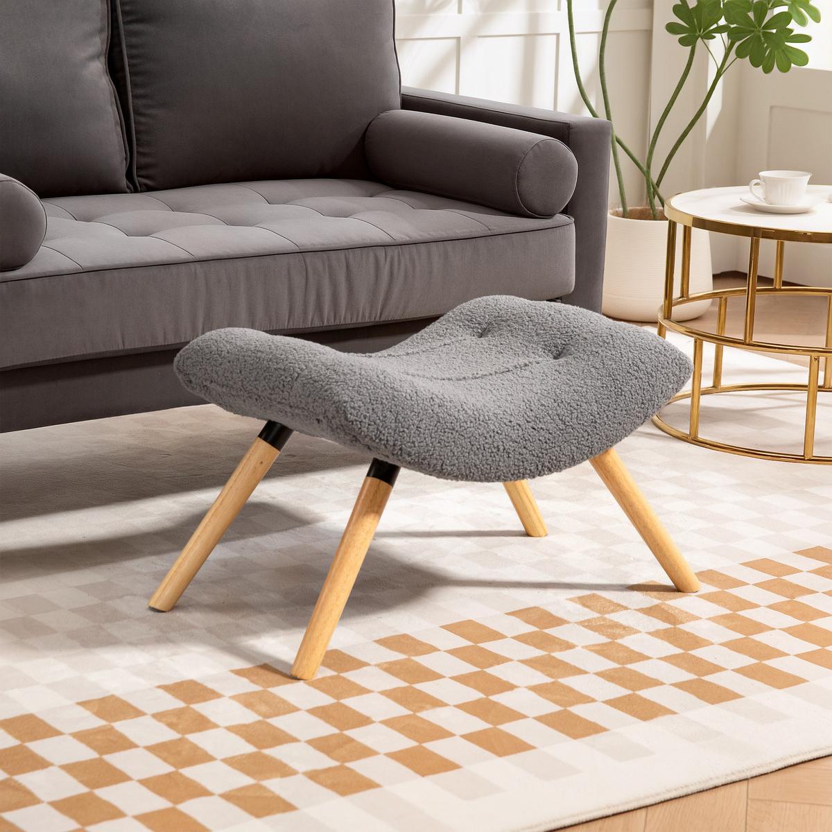 SITZHOCKER, Fußhocker, Polsterhocker, Fußstütze bis 120 kg belastbar Dunkelgrau - Dunkelgrau, Kunststoff (45/38/67cm) - HOMCOM