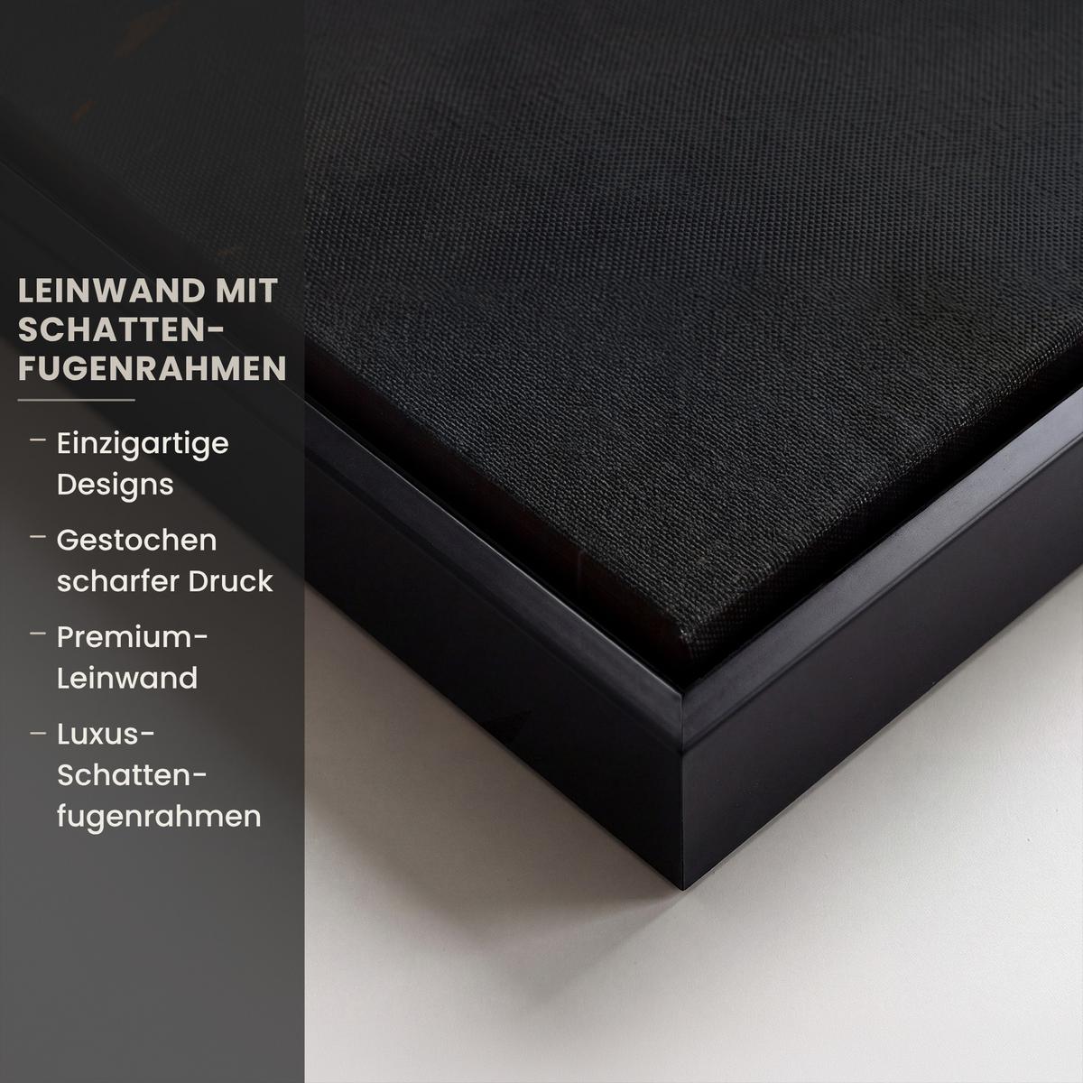 LEINWAND Bilder mit Rahmen - Goldene Reflexion auf dem Wasser - 60x90 - Anthrazit, Textil (60/90cm) - MuchoWow