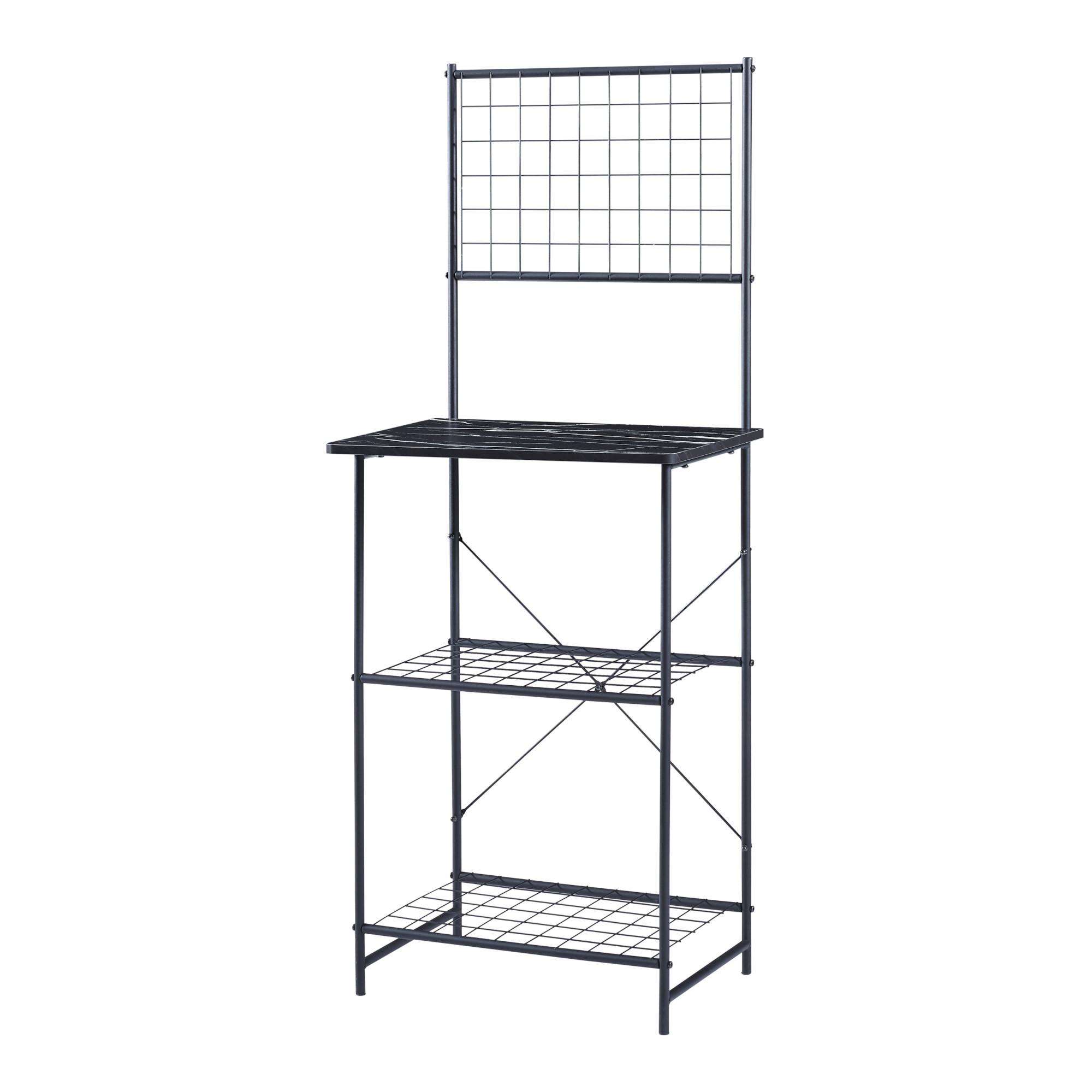 KÜCHENREGAL Nibe - Schwarz, Holzwerkstoff/Metall (60/150/42cm) - [en.casa]