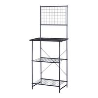KÜCHENREGAL Nibe - Schwarz, Holzwerkstoff/Metall (60/150/42cm) - [en.casa]