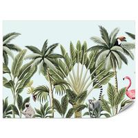 FOTOTAPETE für Schlafzimmer Exotische Tiere Dschungel Flamingo 400x280 - Schwarz/Weiß, Papier (400/280cm) - Muralo