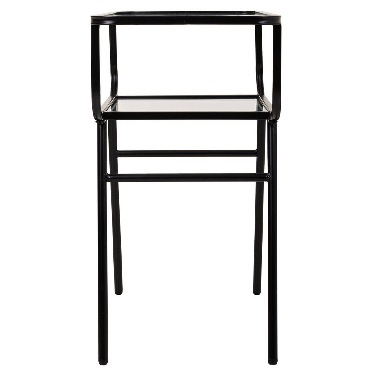 NACHTTISCH aus Metall und Glas, grau, 60x35x66cm - Grau, Metall (60/65.5/35cm) - Wanderlust
