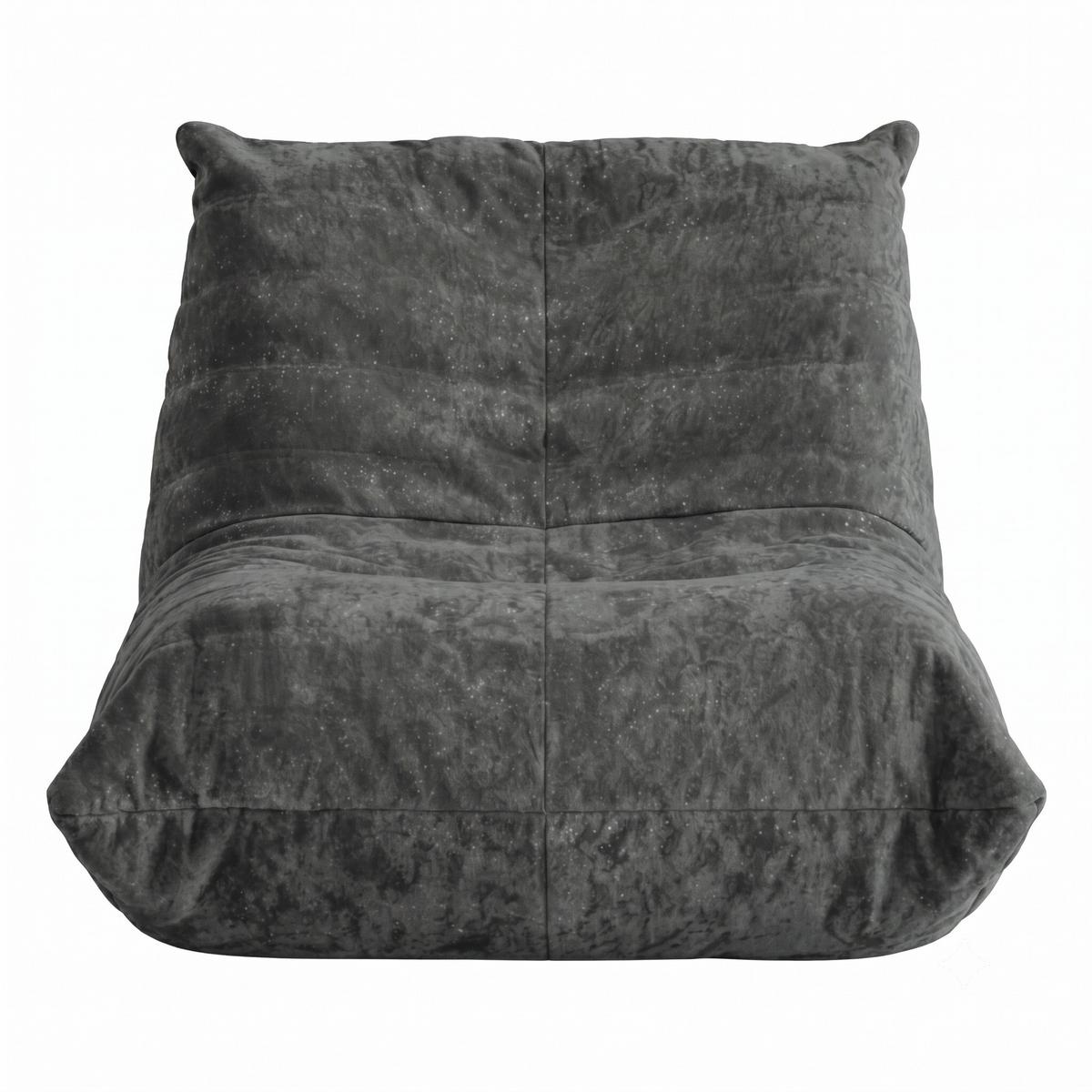 SITZSACK aus glänzendem Chenille mit Ergonomie - Grau, Textil (90/80/100cm) - Urban Meuble