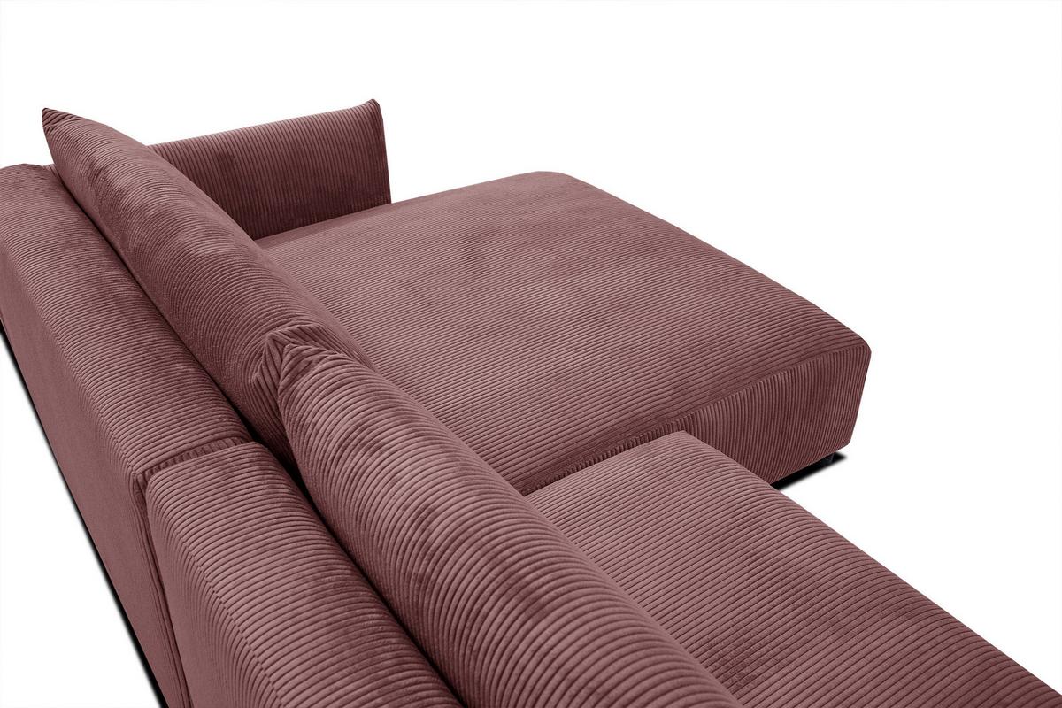 ECKSOFA TAUER 5-Sitzer, altrosa - Altrosa/Schwarz, Holzwerkstoff/Kunststoff (292/174cm) - Wozimo