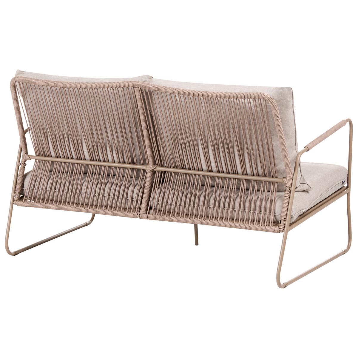 LOUNGE-SET mit Tisch 4-Sitzer Metall Beige Acceglio - Taupe/Beige, Metall - Beliani