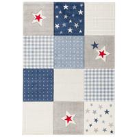 KINDER TEPPICH MAUI KIDS KARO STERNE - Blau, Textil (120/170cm) - Pergamon