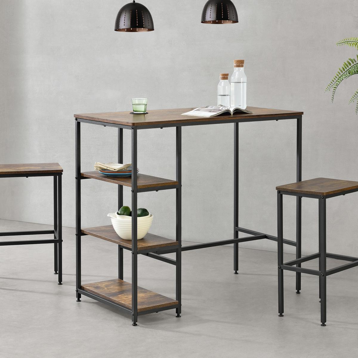 BARTISCH Växjö - Dunkelbraun, Metall (60/109/100cm) - [en.casa]