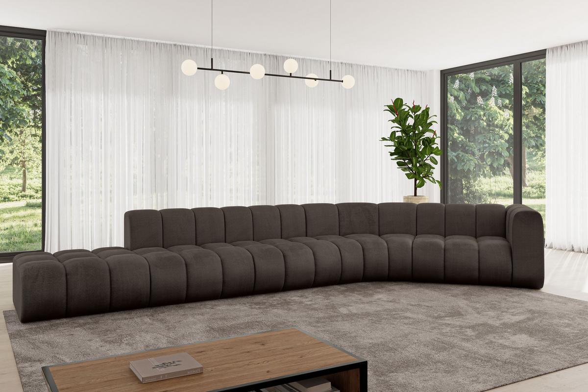 ECKSOFA modulares Sofa Tilmo-L2 - 490x194x70 cm Braun - Braun, Holzwerkstoff/Textil (490/194cm) - ALTDECOR