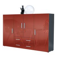 HIGHBOARD Nora Türen in Bordeaux Hochglanz - Bordeaux, Holzwerkstoff (166/106/35cm) - Vladon