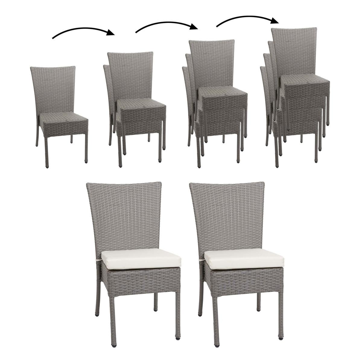 STUHL Grau, Cremeweiß 2er-Set - Weiß/Grau, Kunststoff (52/90/58cm) - MCW