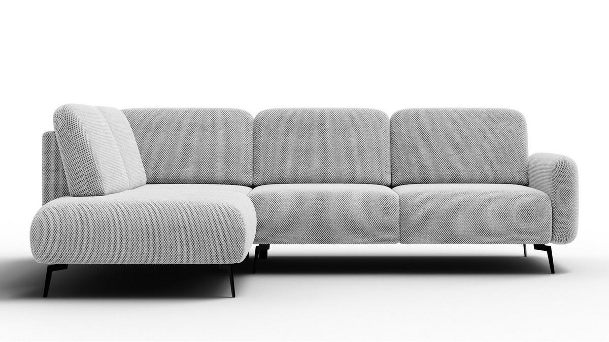 ECKSOFA FEBE 5-Sitzer links, hellgrau - Hellgrau/Schwarz, Holz/Textil (271/190cm) - Wozimo