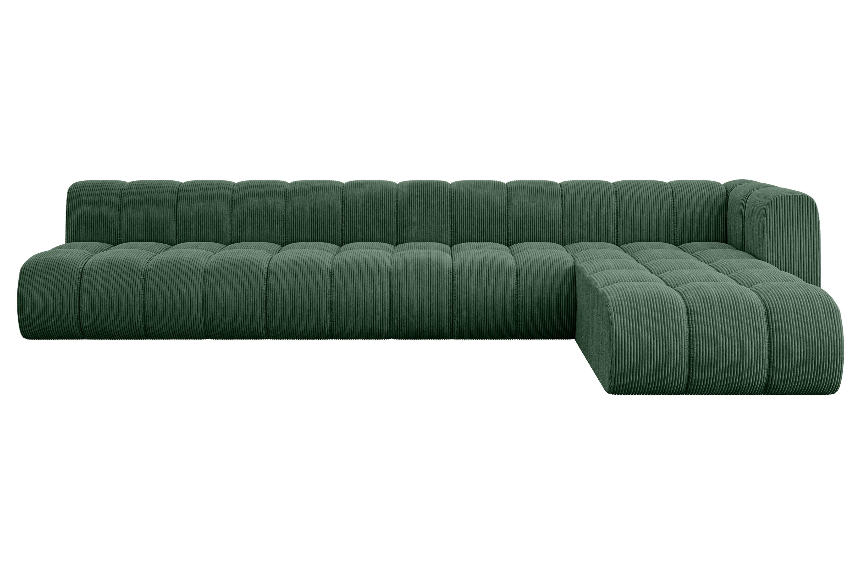 ECKSOFA modulares Sofa Darnel-L3 - 387x177x70 cm Grün - Grün, Holzwerkstoff/Textil (387/177cm) - ALTDECOR