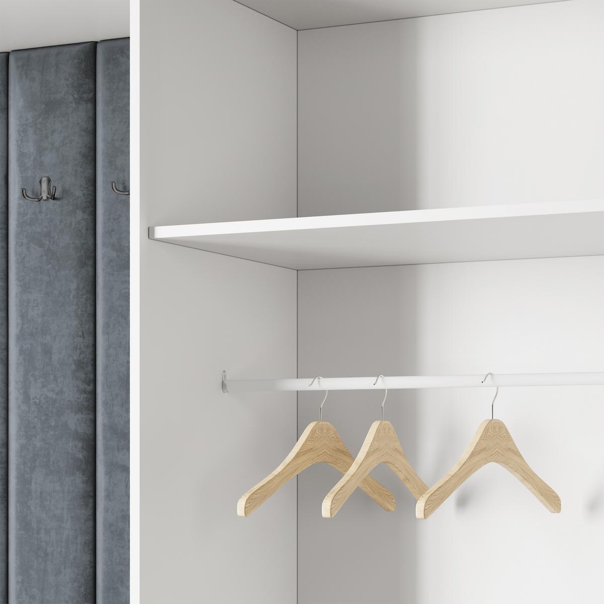 GARDEROBENSCHRANK REMA 200/240/60 cm Modern Garderobe-Set Eiche Wotan - Eiche Wotan/Schwarz, Holzwerkstoff (200/240/60cm) - MASSENO