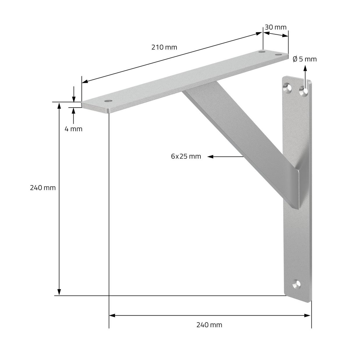 REGALHALTERUNGEN - Silberfarben, Metall (24/24/3cm) - ML-DESIGN