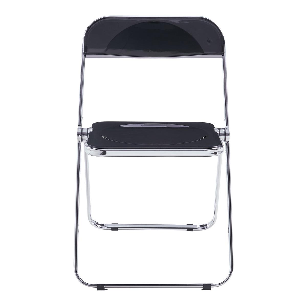 KLAPPSTUHL-SET Pornainen 2 TLG. - Schwarz, Kunststoff/Metall (46/74/47cm) - [en.casa]